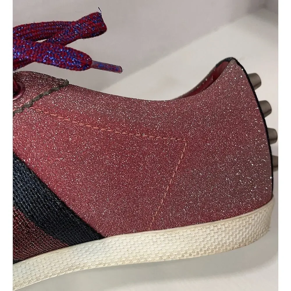Authentic GUCCI Bambi Glitter Pink Ace Sparkle Studded Sneakers Size EU 35/US 5 - Picture 9 of 11